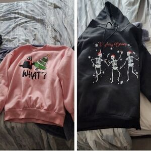 SHEIN CHRISTMAS SWEATSHIRT TEEN 12/13 YR AND HOODIE SZ XS